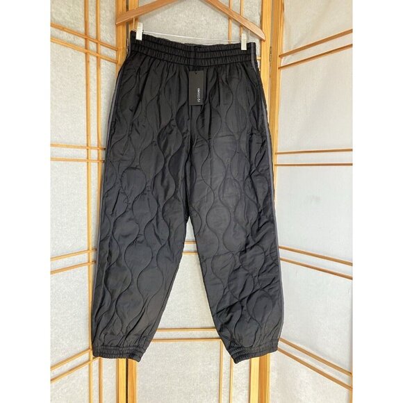 NWT Womens Black Nylon, 19 Cooper, Onion Quilted Jogger Pull on Pants Medium - Picture 2 of 11